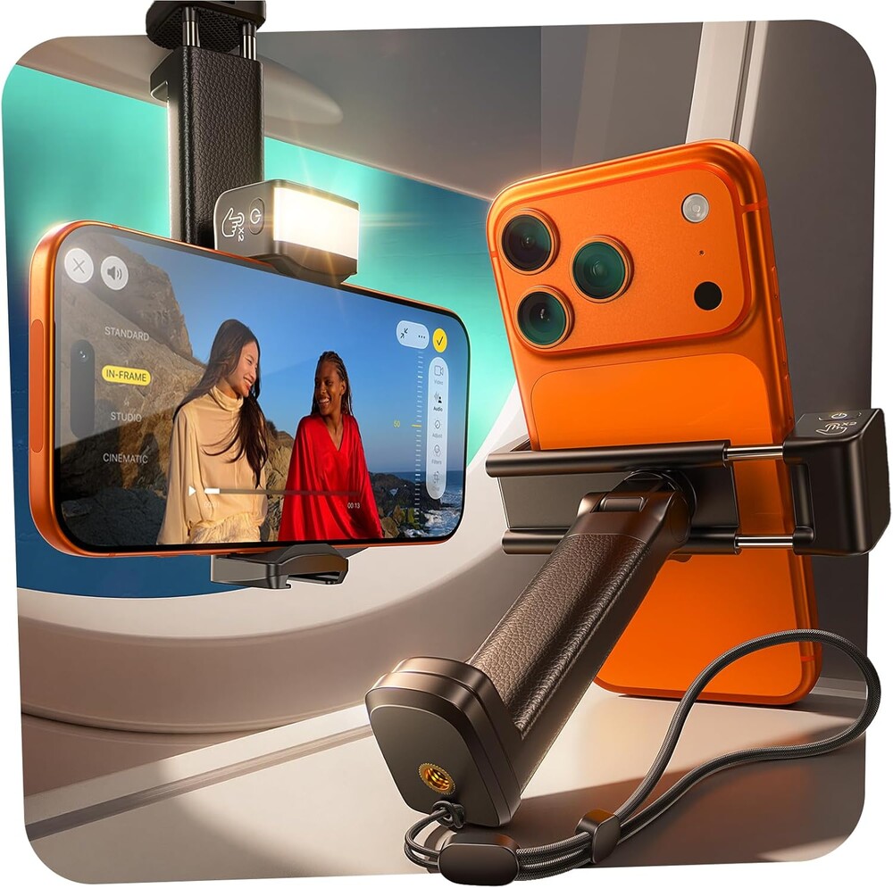 LISEN Airplane Travel Cruise Ship Essentials 2026 for Women Men Phone Holder Mount (LED) Airplane Gadgets for Men Women Long Flight Travel Must Have Accessories Photographic Lighting Flash Tubes