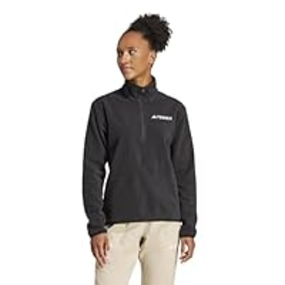 adidas Women's Terrex Multi Essentials Half-Zip Fleece Hiking Jacket, Black, X-Small