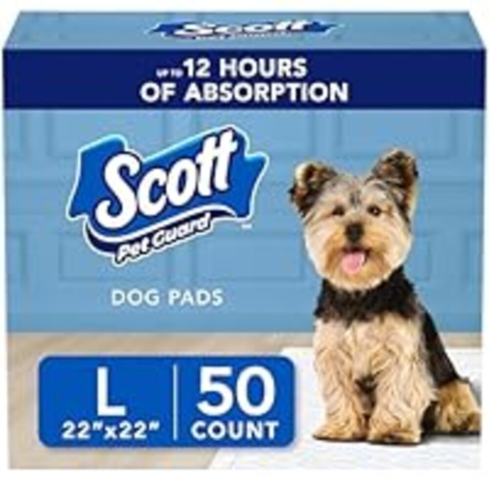 Scott Pet Guard Dog Pads - Size Large - 22" x 22" - 50 Pack of Pet Pads
