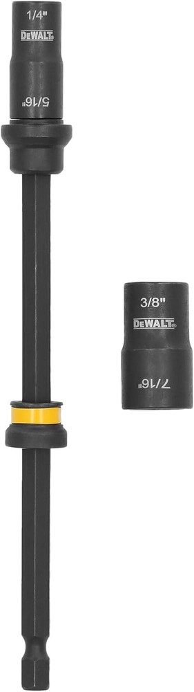 DEWALT FLEXTORQ Socket and Socket Extension, SAE, 4-in-1, with 6 inch Extension, Double Ended Nut Driver (DWADENDEXT-2)