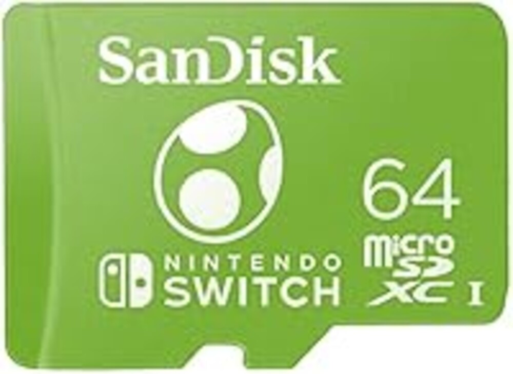 SanDisk 64GB microSDXC-Card Licensed for Nintendo-Switch, Yoshi Edition, Made for Nintendo Switch, OLED and Lite Systems - SDSQXAO-064G-GN6ZN