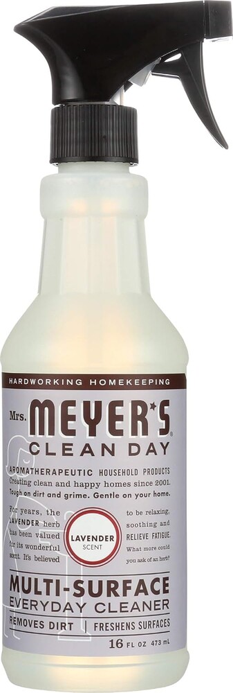 Mrs. Meyer's Multi Purpose Cleaner, Lavender Scent, 16 Oz Spray Bottle, 6/carton