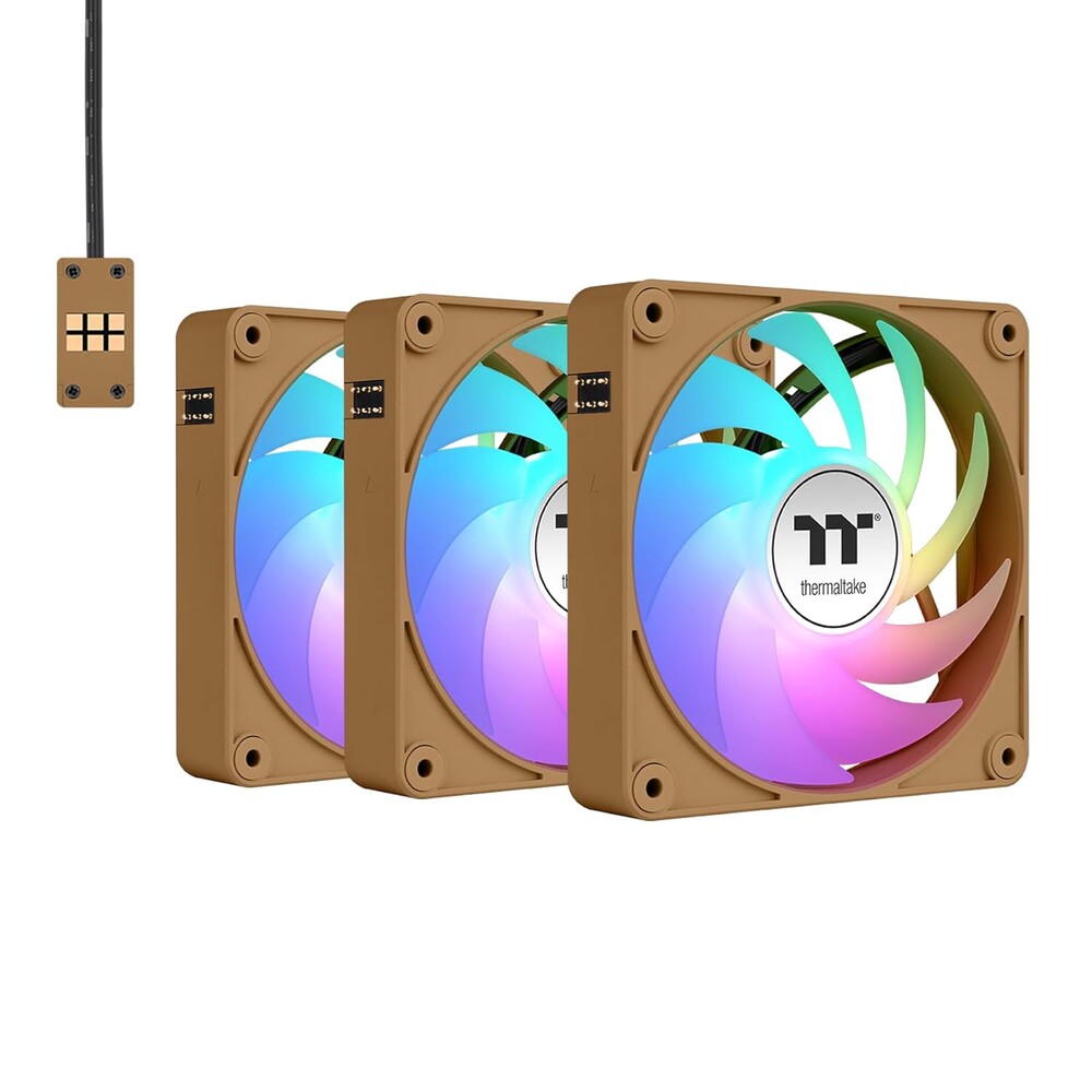 Thermaltake CT140 EX ARGB Sync PC Cooling Fan 3 Pack, PWM 500~1800 RPM, 5V Motherboard Sync, 16.8 Million Colors 9 LEDs, MagForce 2.0 Connectors, Hydraulic Bearing, Gravel Sand, CL-F218-PL14PK-A