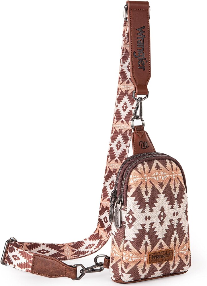 Wrangler Small Sling Bag for Women, Leather Crossbody Bags Cross Body Purse Fanny Packs with Adjustable Strap for Gift