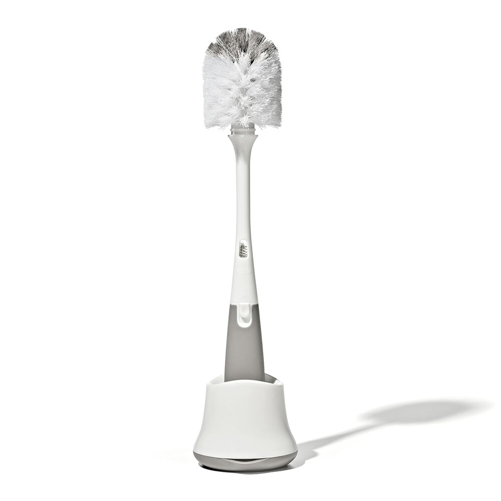 OXO Tot Bottle Brush with Nipple Cleaner and Stand, Gray