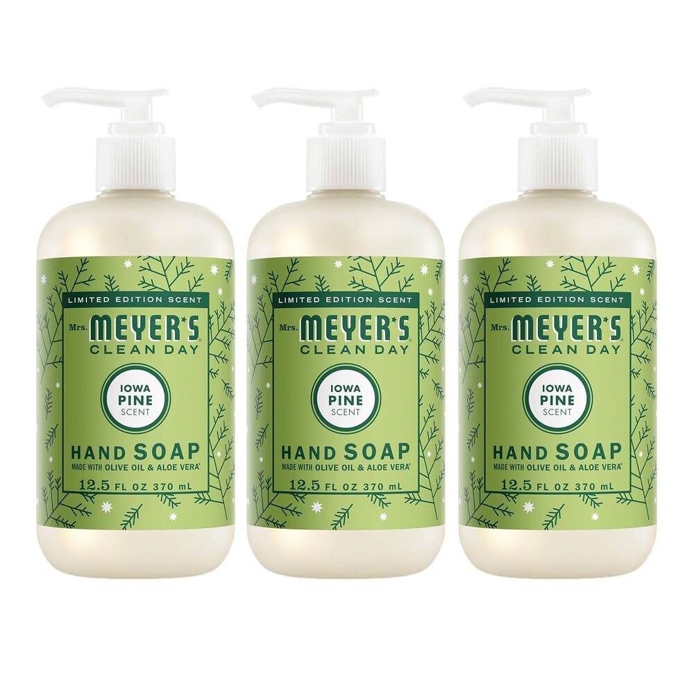 MRS. MEYER'S CLEAN DAY Hand Soap, Iowa Pine Scent, 12.5 Fl Oz Bottle - 3 Pack