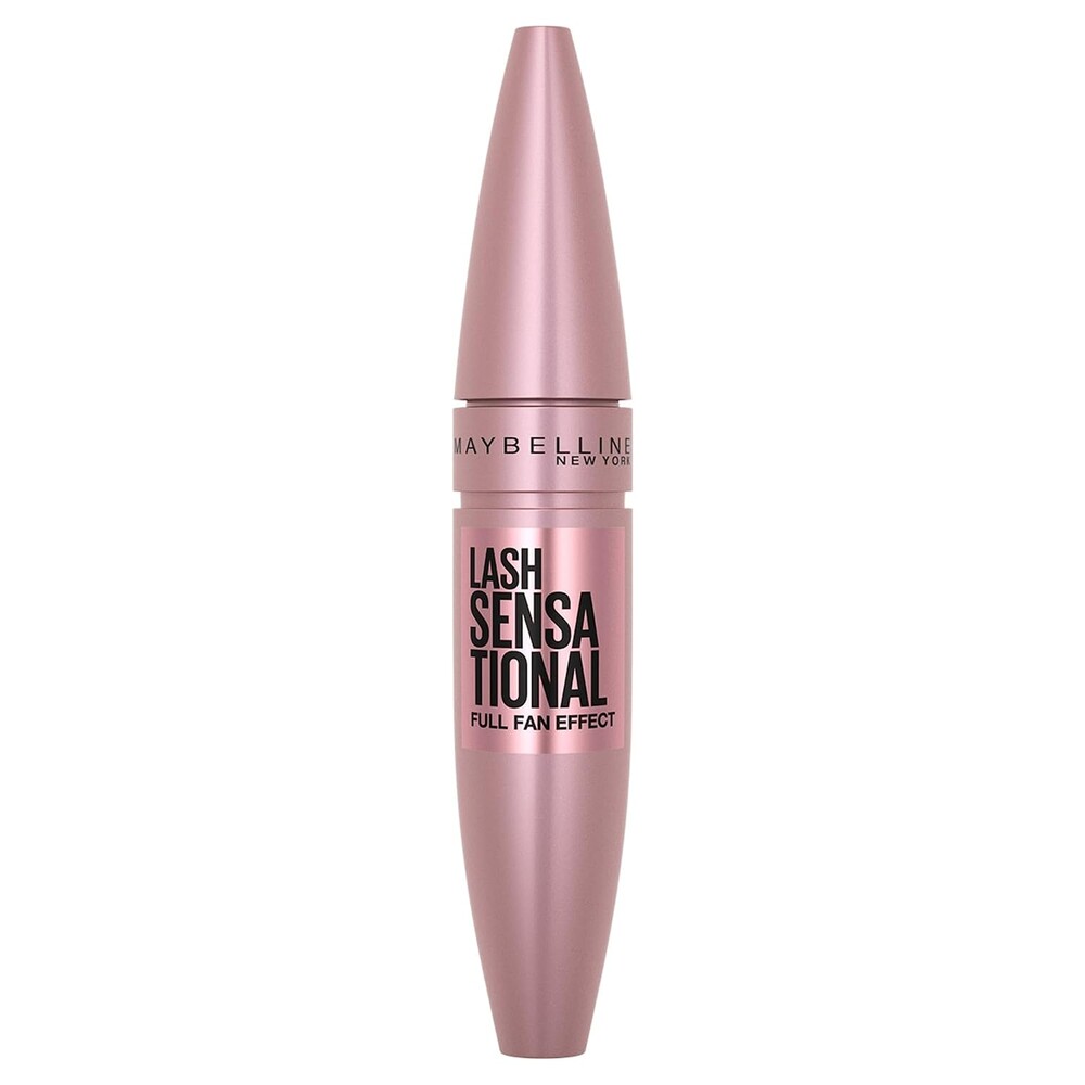 Maybelline Lash Sensational Washable Mascara, Lengthening and Volumizing for a Full Fan Effect, Blackest Black, 1 Count