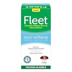Fleet Stool Softener, Stimulant-Free Oral Laxative for Gentle and Dependable Constipation Relief, 25 Count Softgels
