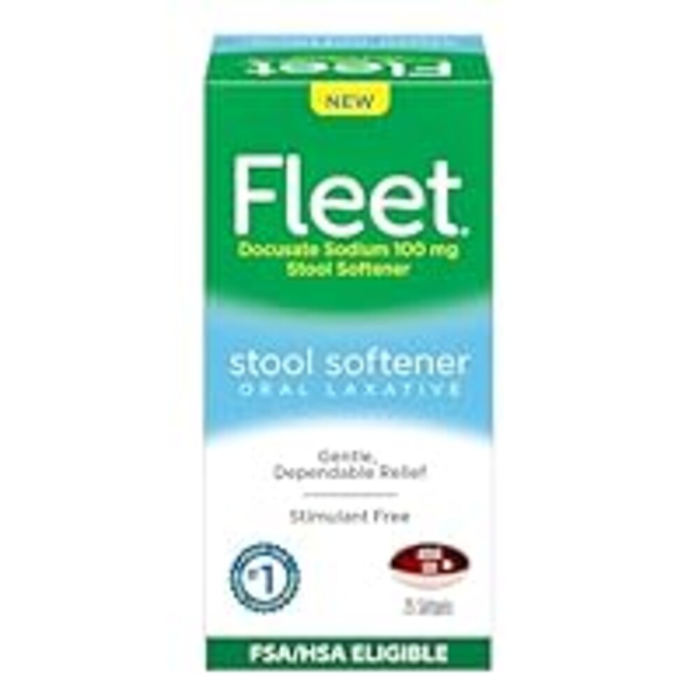Fleet Stool Softener, Stimulant-Free Oral Laxative for Gentle and Dependable Constipation Relief, 25 Count Softgels