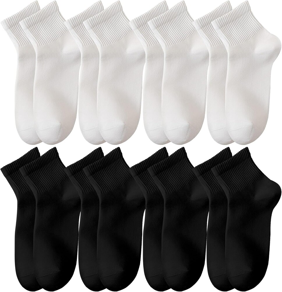 Womens Crew Ankle Socks 8 Pairs Thin Cotton Athletic Casual Socks for Women Gym Running Sports