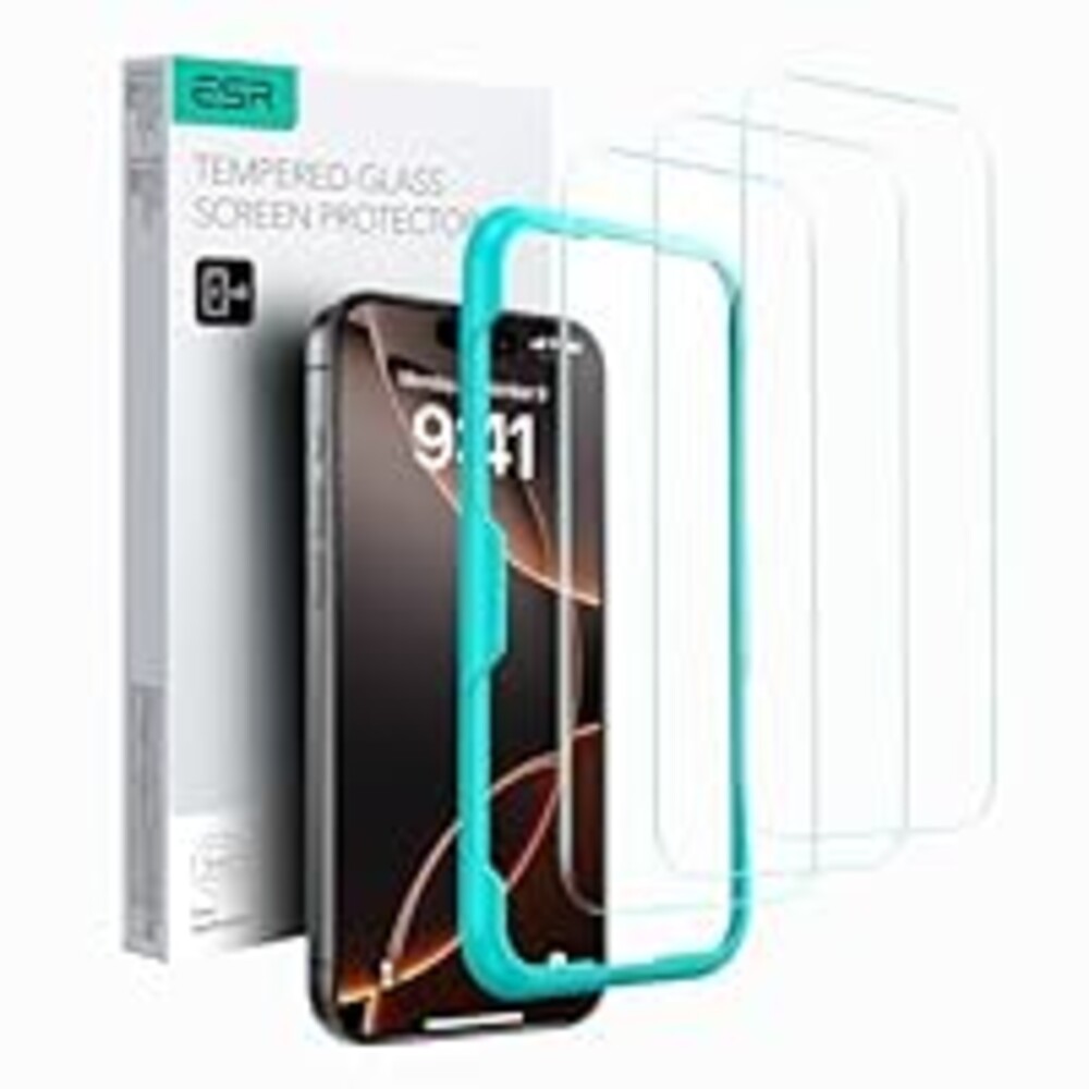 ESR 3 Pack for iPhone 16 Pro Max Screen Protector, [9H Hardness] [Military Grade Shatterproof] Tempered Glass Film with Easy Installation Tool, HD Clear, Scratch Resistant
