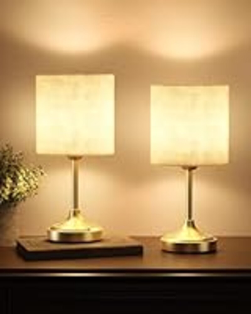 Wireless Lamp, 2-Pack, 8000mAh, Dimmable, Ambient Light, 2700K, Touch Control, Portable, Small, LED, Rechargeable Table, Rechargeable, Cordless, Desk Lamp, Kitchen Lamp, Fabric Shade, for Dining Room