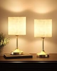 Wireless Lamp, 2-Pack, 8000mAh, Dimmable, Ambient Light, 2700K, Touch Control, Portable, Small, LED, Rechargeable Table, Rechargeable, Cordless, Desk Lamp, Kitchen Lamp, Fabric Shade, for Dining Room