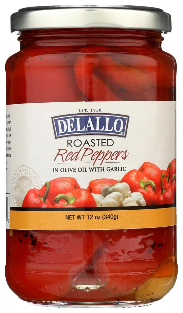 DeLallo Pepper Red Roasted Garlic, 12 oz