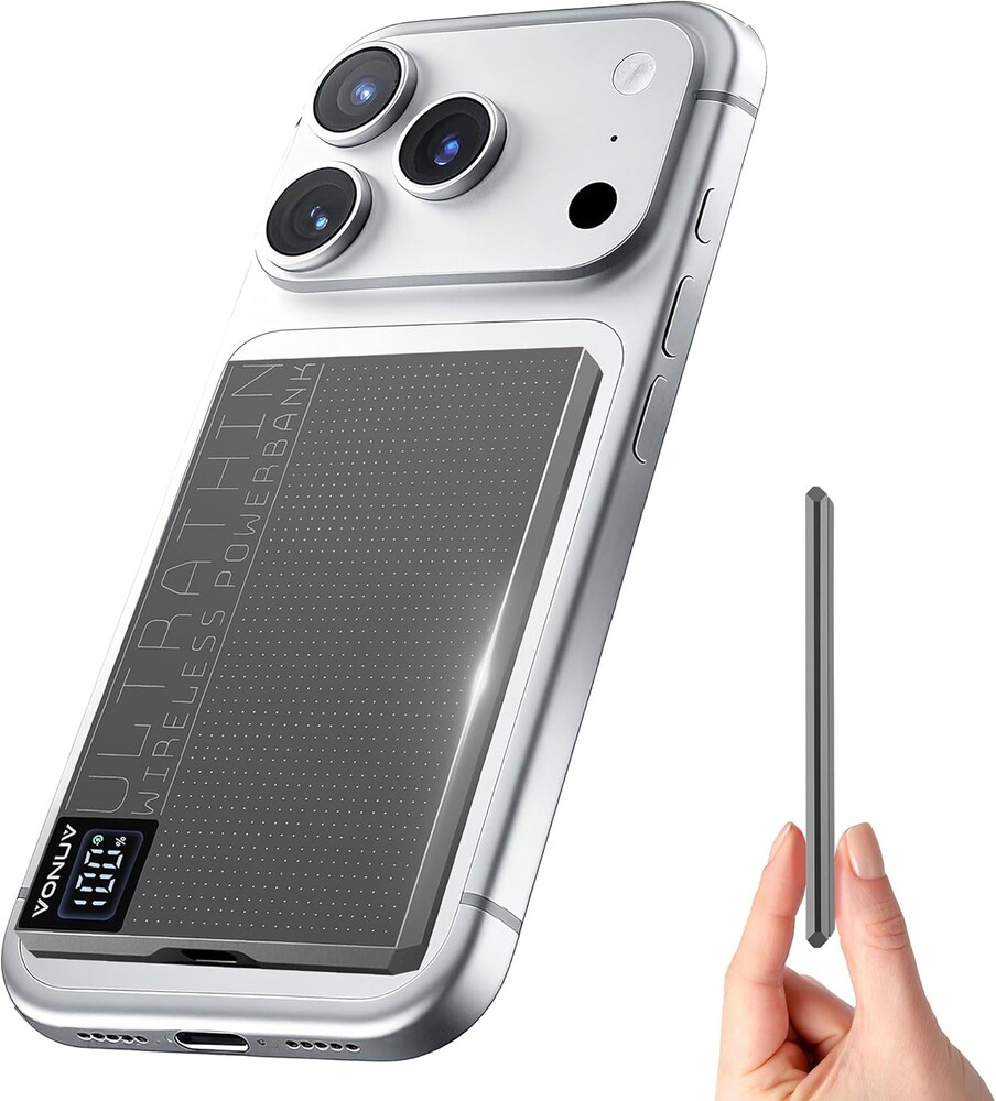 Magnetic Portable Charger 5000mAh with 15W Wireless & 20W PD Fast Charging,Ultra-Slim Travel-Ready Design,LED Display & Premium Metal Shell,Compatible with iPhone 16/15/14/13 Pro/Pro Max/Plus