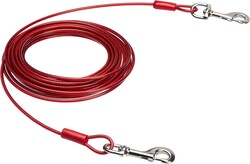 Amazon Basics Tie-Out Cable For Large Dogs, 30 Feet Long, Rust-Resistant, Durable Metal Clips, Up to 125 Pounds, Red