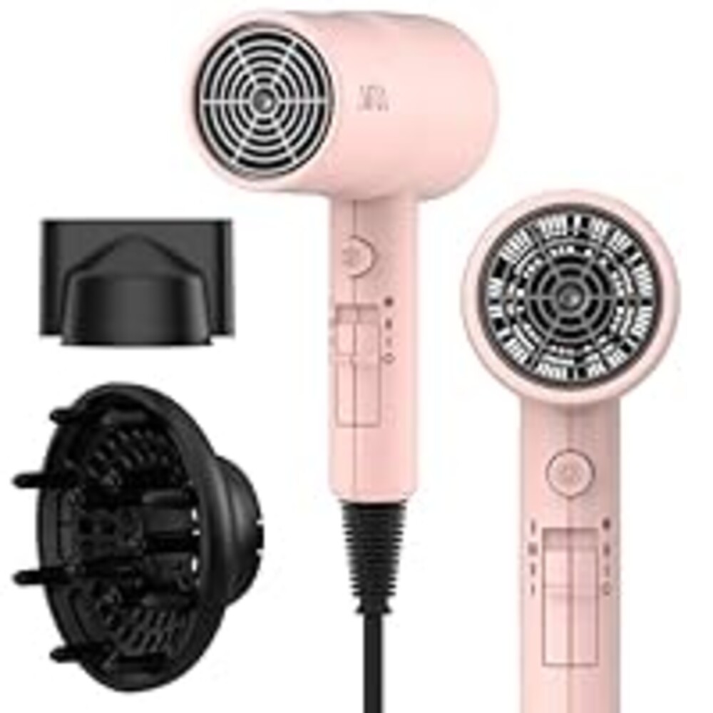 AINA Hair Dryer with Diffuser, Blow Dryer for Women | Advanced Ionic Technology, Ceramic Coating | Cold Shot Features Turbo Heat for Fast Drying and Shine 110V/ALCI (Babe Pink)