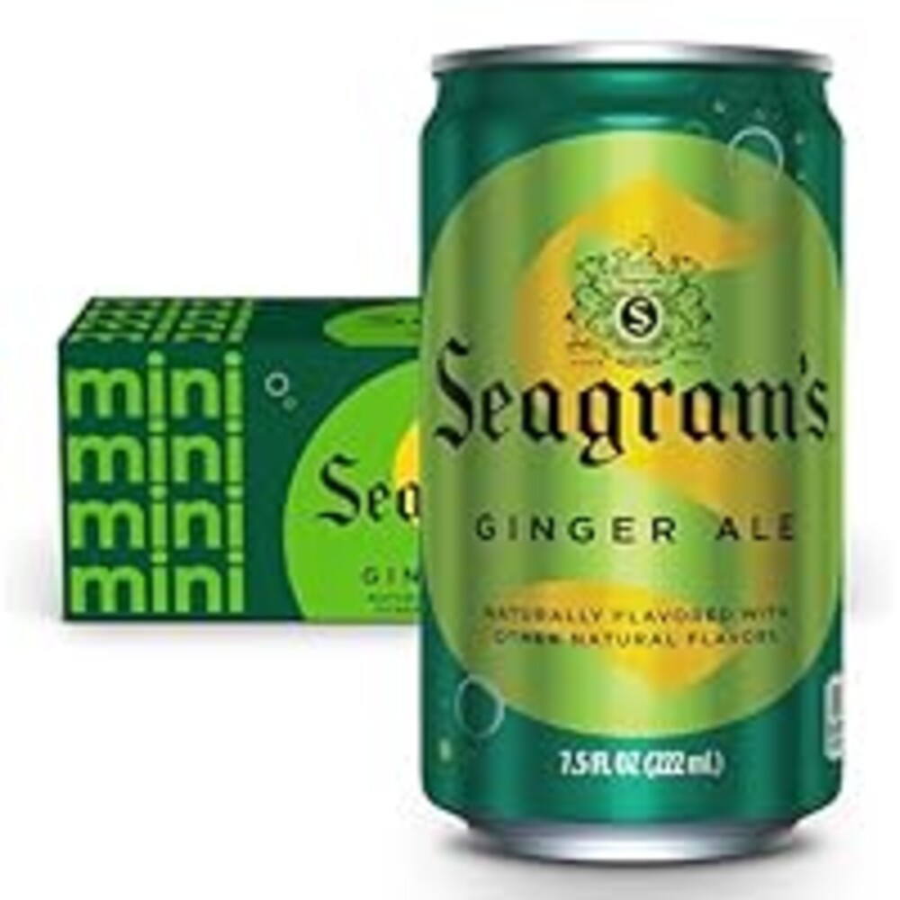 Seagrams Ginger Ale Soda Soft Drinks, 7.5 fl oz, 10 Pack