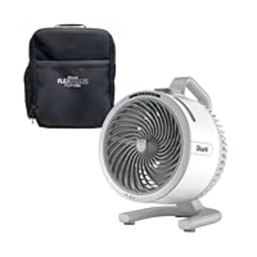 Shark FlexBreeze HydroGo Fan & Travel Bag — Ultra-powerful portable fan with indoor + outdoor evaporative mist. Corded & cordless, White, FA053BRN