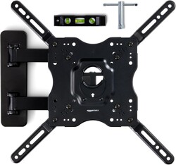 Amazon Basics Full Motion Articulating TV Wall Mount, with Swivel and Tilt, for 26" to 55" TVs and Flat Panels up to 80 Lbs,