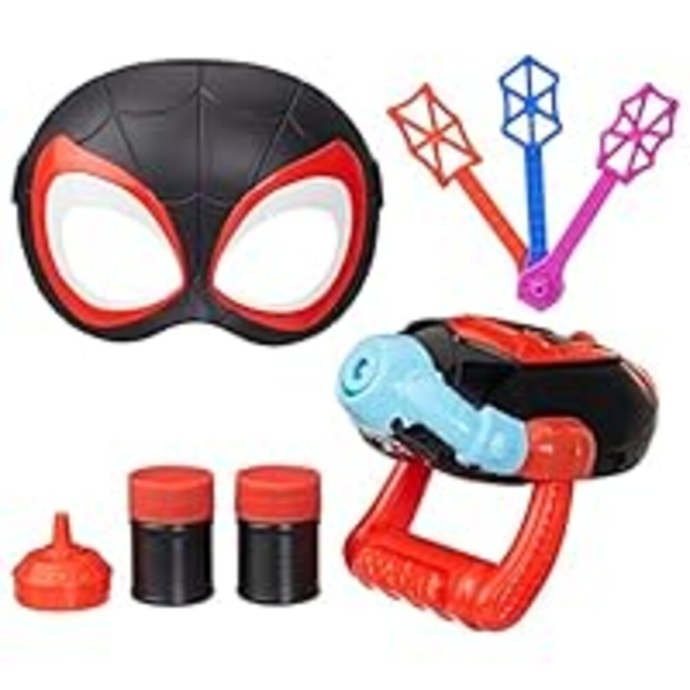 Spidey and his Amazing Friends Marvel Water-Webs Miles “Spin” Morales Electronic Bubble Slinger Role Play Set with Mask, Super Hero Toys for Kids, Ages 3+ (Amazon Exclusive)
