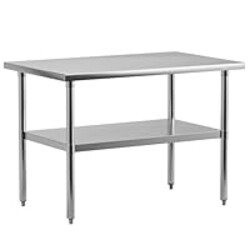KYBOLT 30" x 24" Stainless Steel Work Table NSF Certified Heavy Duty Commercial Kitchen Prep Table with Undershelf for Home, Restaurant, Hotel, Silver