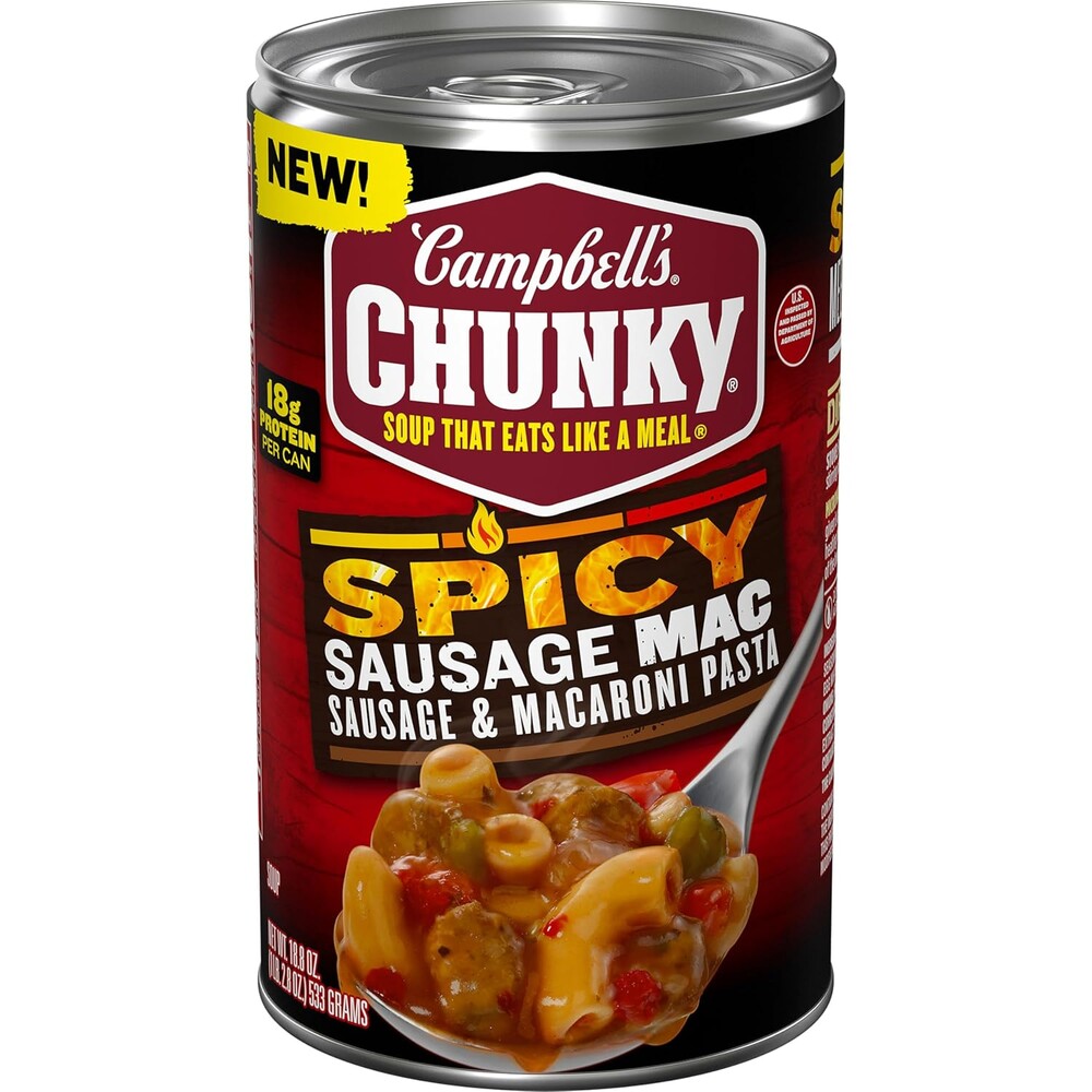 Campbell’s Chunky Spicy Sausage Mac Soup, 18.8 oz Can