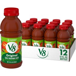 V8 Original 100% Vegetable Juice, 12 fl oz Bottle (12 Pack)