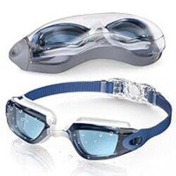 Aegend Swim Goggles, Swimming Goggles No Leaking Full Protection Adult Men Women Youth, Blue-white