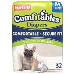 Hartz Disposable Dog Diapers, Size M 32 count, Comfortable & Secure Fit, Easy to Put On
