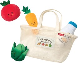 Melissa & Doug Multi-Sensory Market Basket Fill & Spill Infant Toy - Play Food Menus, Pretend Play Grocery Toys, Sorting And Stacking Toys, Multi-Sensory Toys For Infants And Toddlers Ages 1+