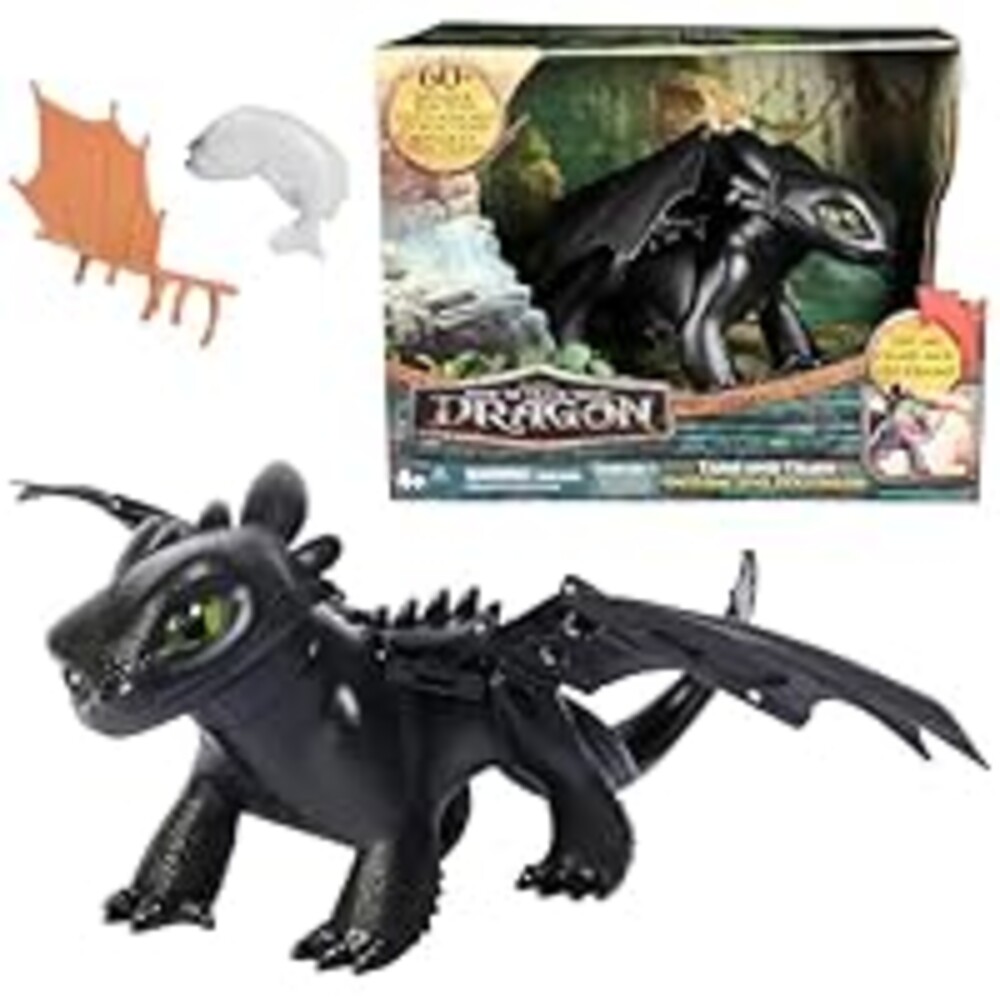 DreamWorks Dragons How to Train Your Dragon, Tame & Train Interactive Toothless with 60 Sounds & Reactions, Kids Toys for Boys & Girls Ages 4 & up