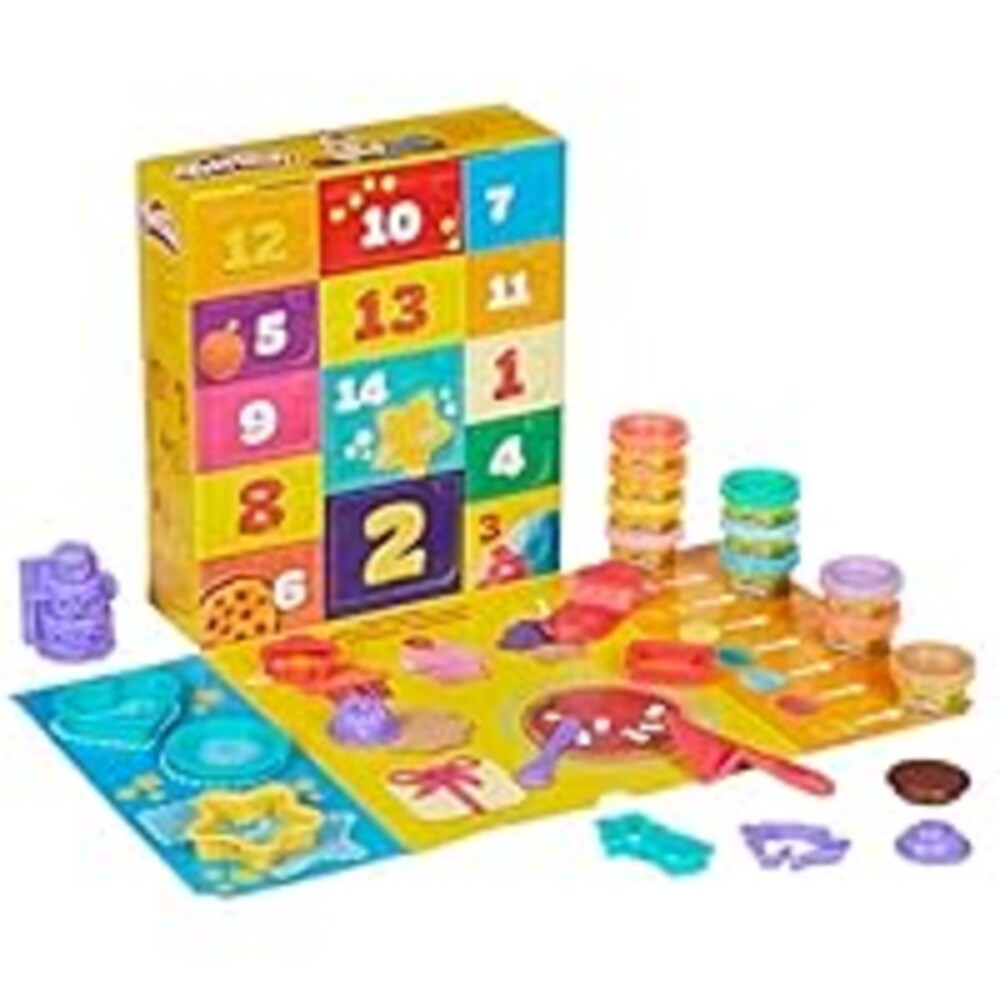 Play-Doh Advent Calendar for Kids 3+, 14 Days to Birthday, Vacation, Party, Back to School, & More, Surprise Arts & Crafts Activities, 26 Accessories & 17 Colors (Amazon Exclusive)
