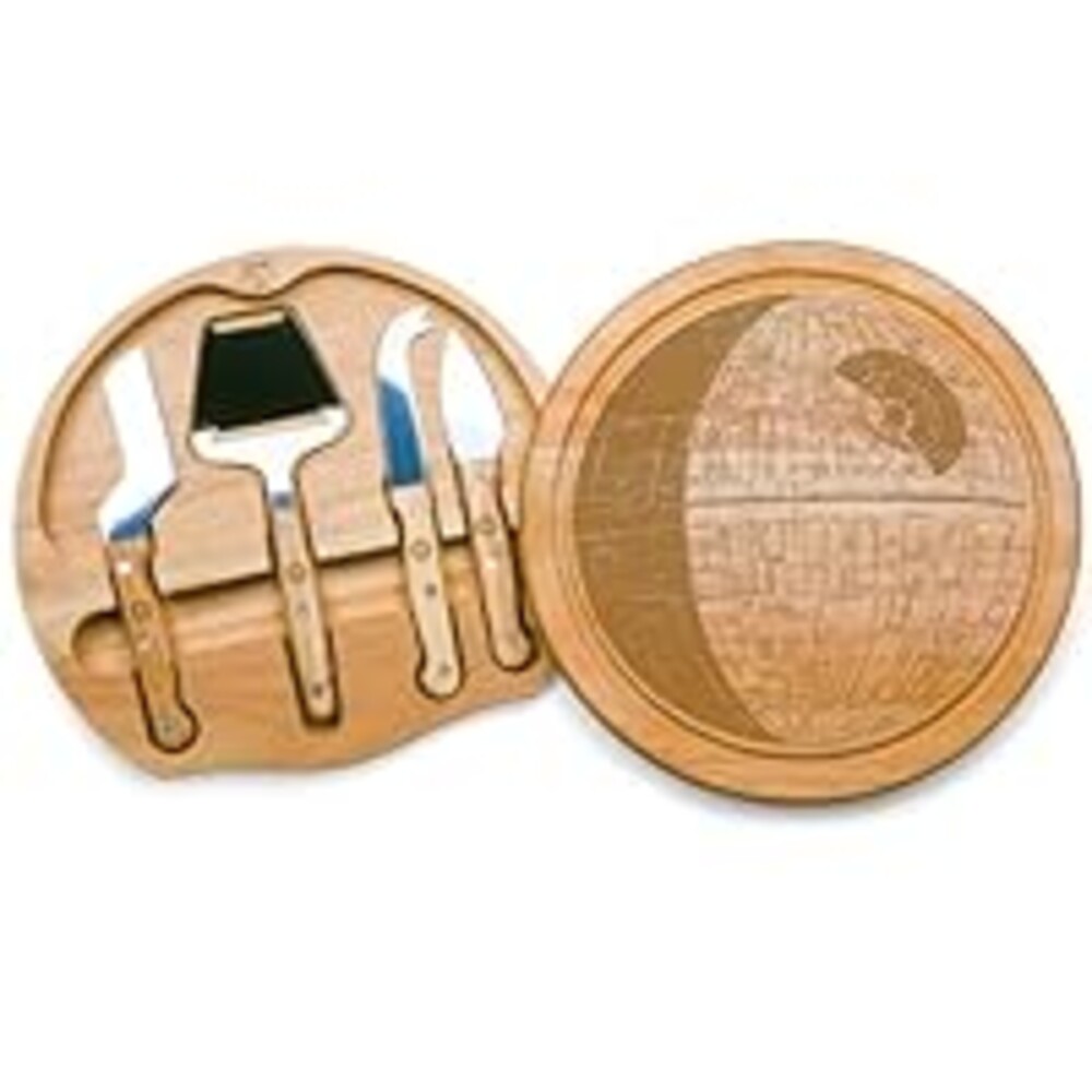 PICNIC TIME Star Wars Death Star Circo Cheese Board and Knife Set, Charcuterie Board Set, Wood Cutting Board, (Parawood)