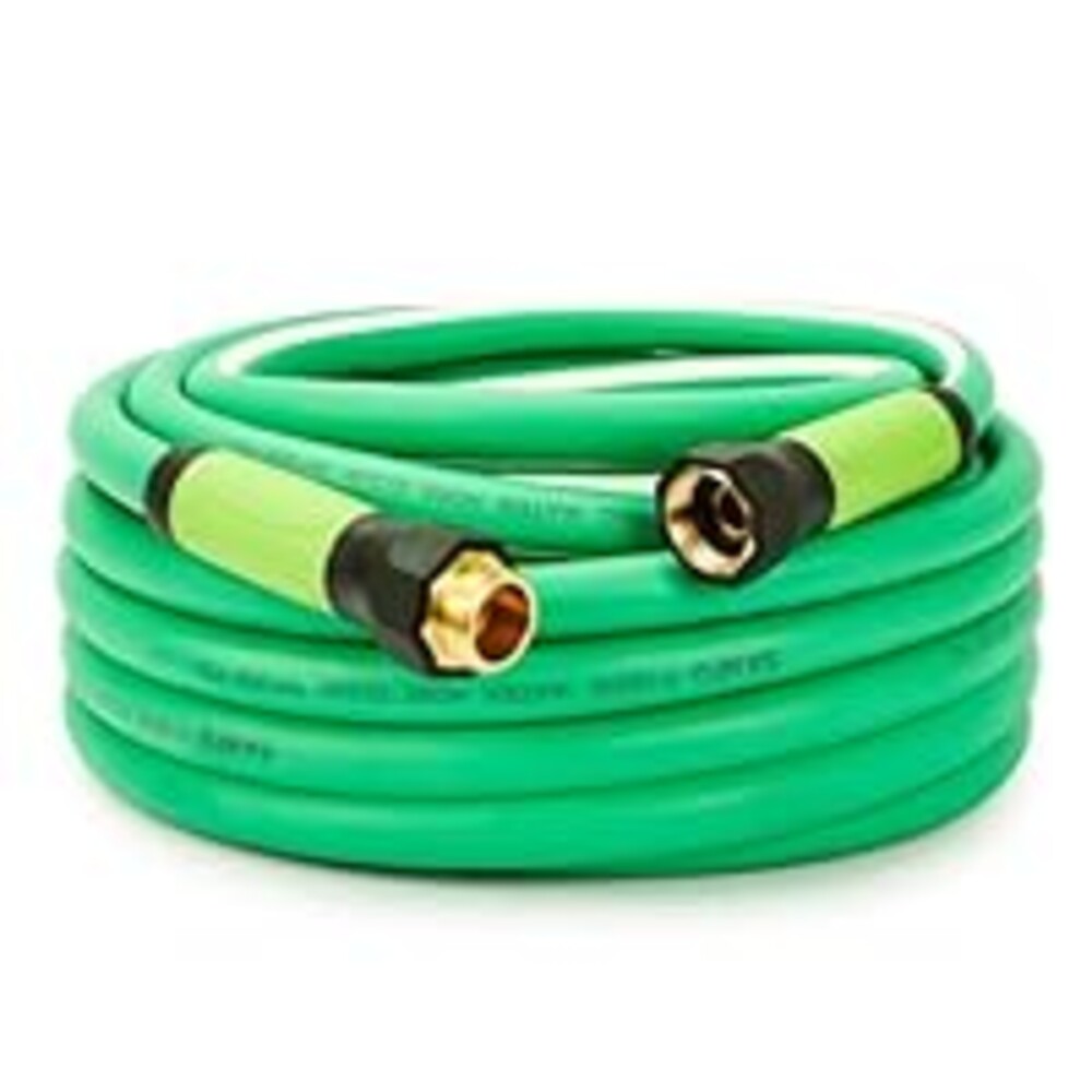 SANFU Upgraded Hybrid Garden Hose 5/8-Inch X 25 FT, Heavy Duty, Burst 800PSI, Water Hose Non-Kinking With Grip Handle, 3/4" GHT Solid Brass Fittings, Green+White