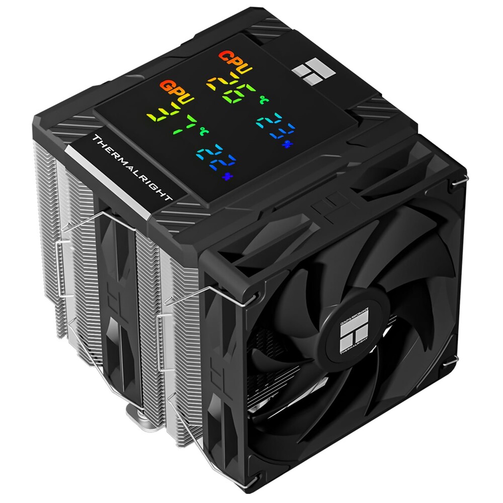 Thermalright Peerless Assassin 120 Digital Black CPU Cooler Air with 6X6mm Heatpipes, Magnetic Display Board Top Cover,Heatsink CPU Cooler, for AM4/AM5 and Intel lga1700/1851/1150/1151/1200
