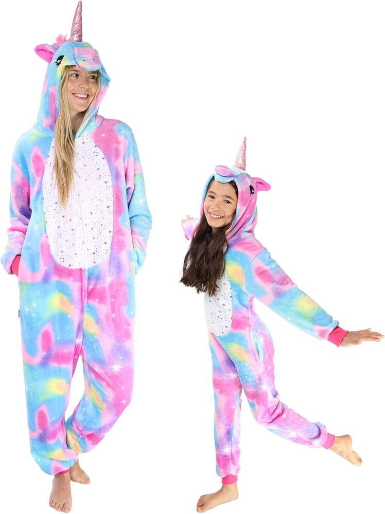 Funziez! Slim Fit Adult Onesie - Animal Costume - Plush Unisex Christmas One Piece Cosplay Suit for Women and Men