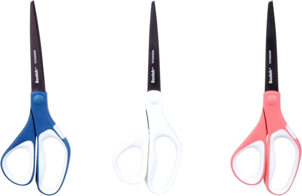Scotch Brand Precision Ultra Edge Scissors, Left- or Right-Handed, 8 Inch, 3-Pack