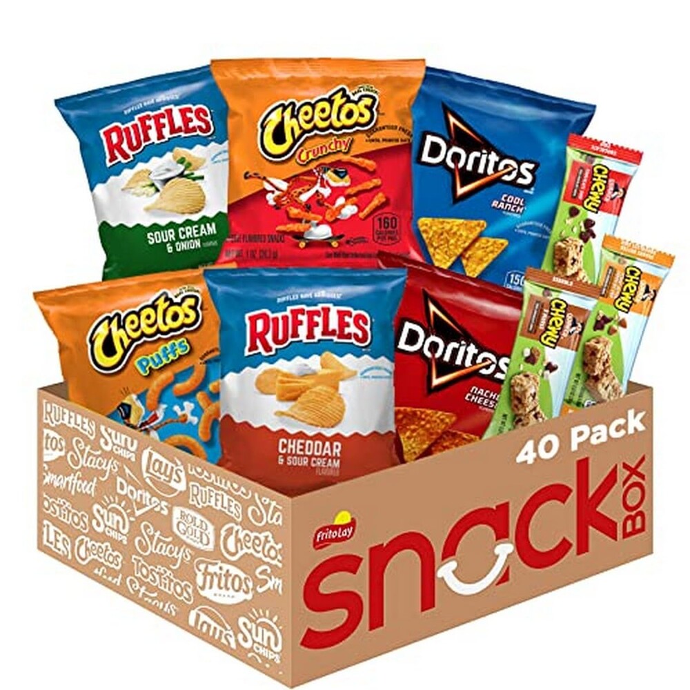 Frito-Lay Chips and Quaker Chewy Granola Bars Variety Pack, 3.4 Pounds, (Pack of 40)