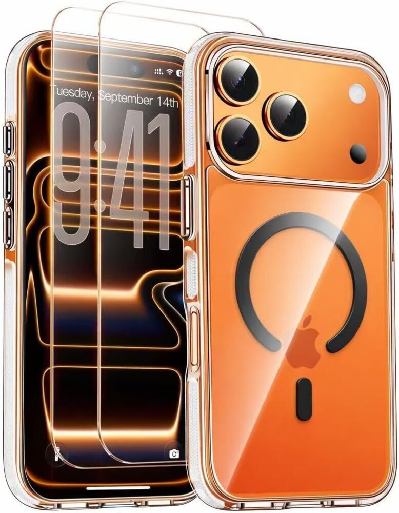 SMARTDEVIL for iPhone 17 Pro Max Case with 2 Screen Protectors, [Compatible with Magsafe][Anti-Yellowing][Military-Grade Protection] Shockproof Slim Magnetic Phone Case with Black Border Design