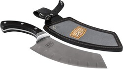 Oklahoma Joe's Blacksmith Cleaver & Chef Knife with Holster,Silver/Black
