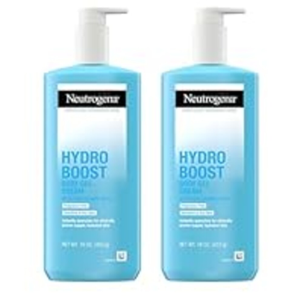 Neutrogena Hydro Boost Body Gel Cream, Hydrating Body Lotion with Hyaluronic Acid for Sensitive Skin, Fragrance-Free Hyaluronic Acid Moisturizer, 16 oz, 2 Pack