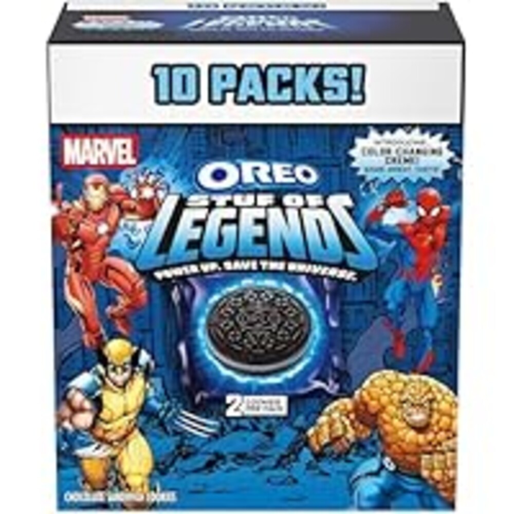 MARVEL OREO Stuf of Legends Cookies, Special Edition, 10 Snack Packs (2 Cookies Per Pack)