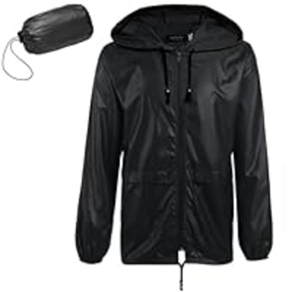 COOFANDY Travel Packable Foldable Raincoat for Men Pouch Waterproof Breathable Golf Rain Jackets