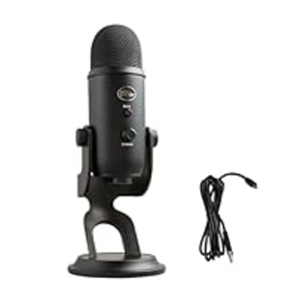 Logitech Creators Blue Yeti USB Microphone for Gaming, Streaming, Podcast, YouTube, Discord, PC, Studio Sound, Plug & Play-Blackout