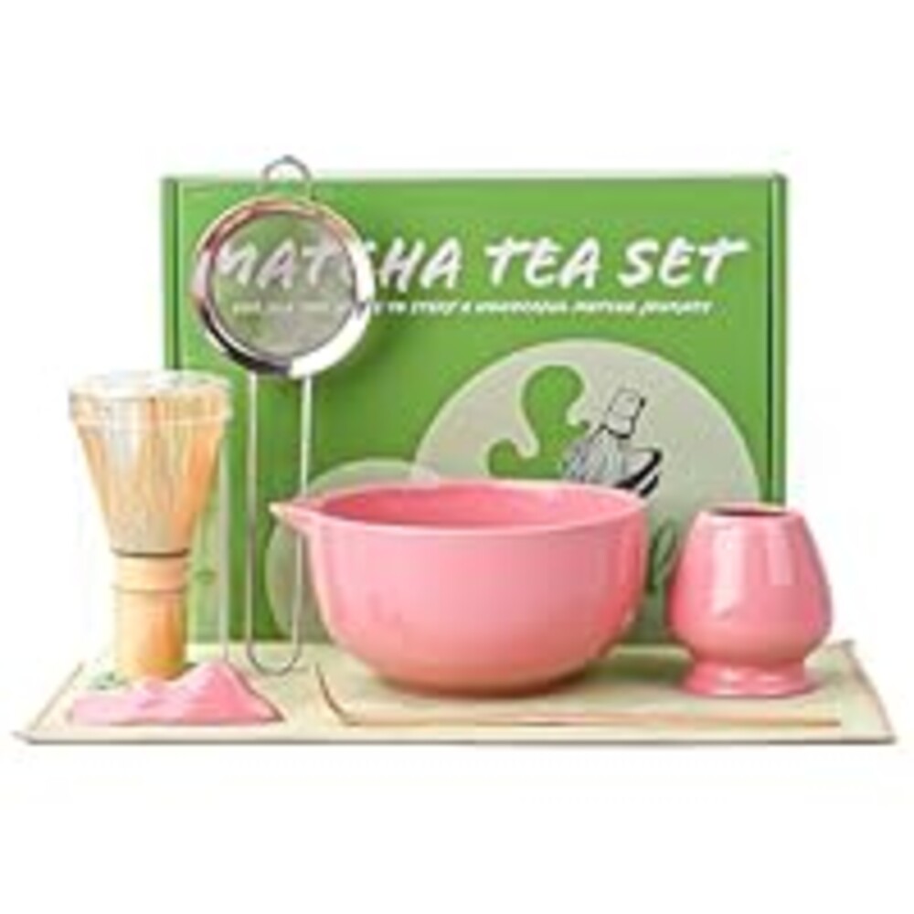 Matcha Whisk Set, 7 Pcs Matcha Kit with Matcha Bowl, Spout, Whisk and Holder, Bamboo Scoop and Stainless Steel Sifter, Japanese Matcha Set for Ceremony, Gift for Matcha Lover