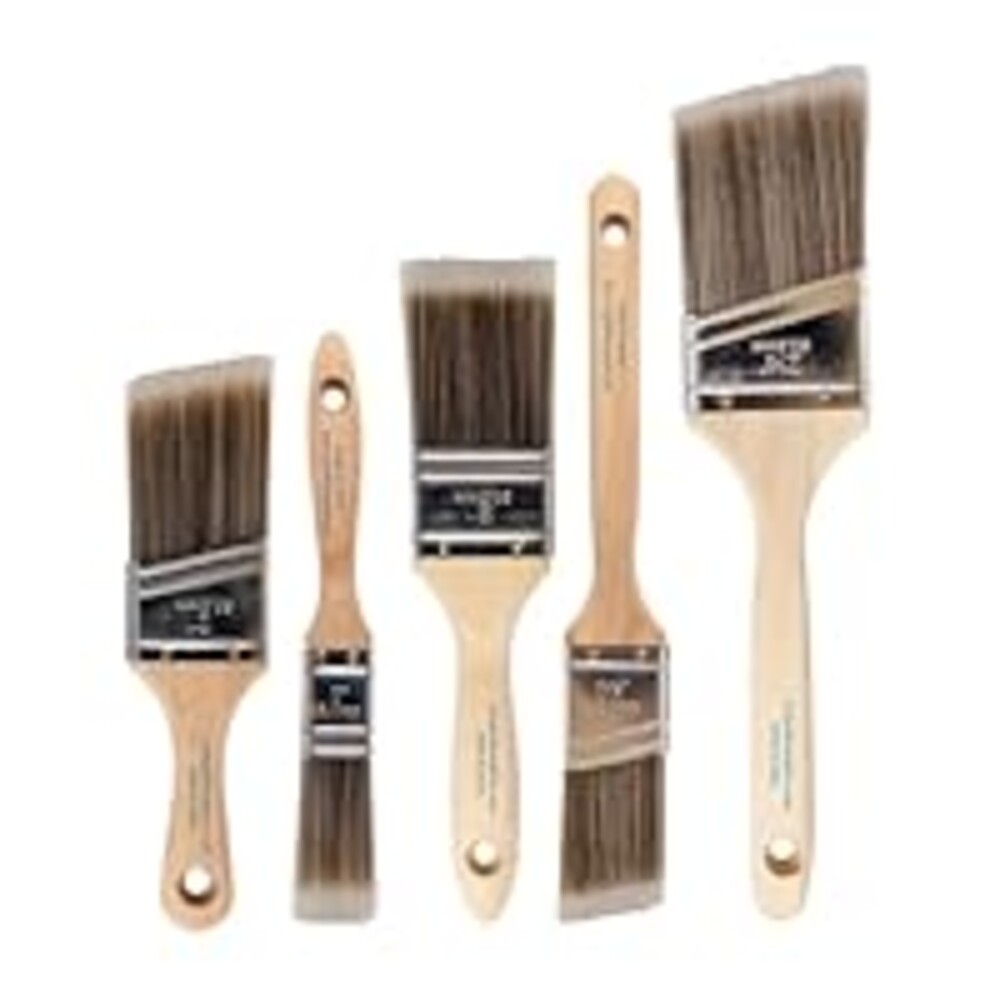 Pro Grade Paint Brushes, 5-Piece Paint Brush Set: Flat & Angle Brushes for Latex and Oil Paints, Stains, Interior & Exterior Home Improvement