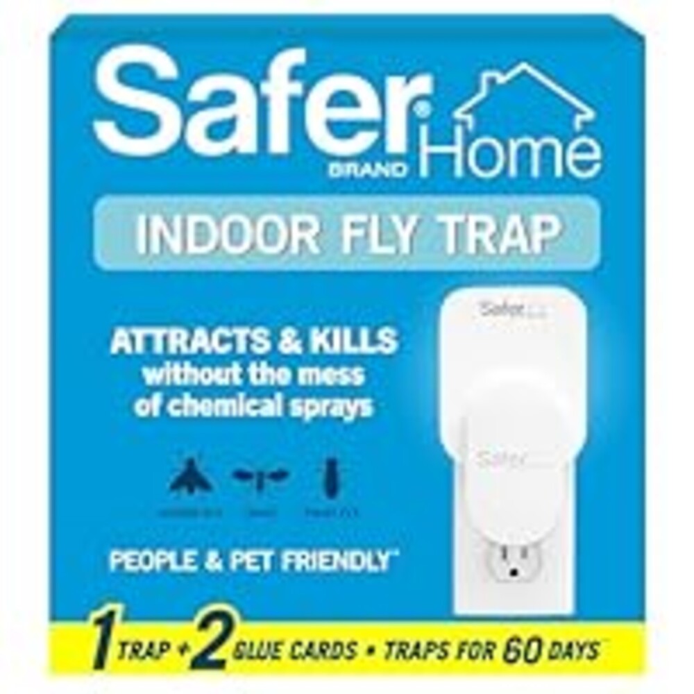 Safer Home Indoor Plug-In Fly Trap - SH502 - Effective Fruit Fly Traps for Indoors, Gnat Traps for House Indoor, 400 Sq Ft Protection - Style: 1 Device + 2 Glue Cards
