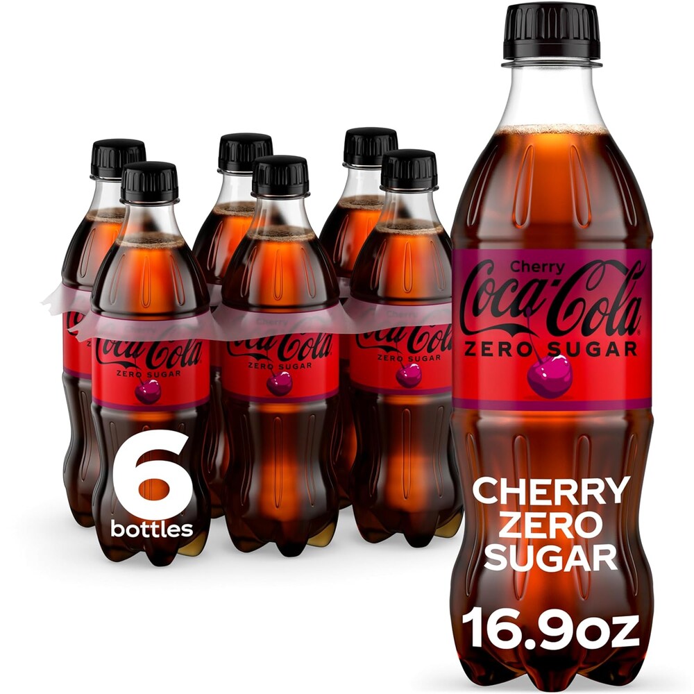 Coca-Cola Zero Sugar Cherry Diet Soda Soft Drink, 16.9 fl oz, 6 Pack