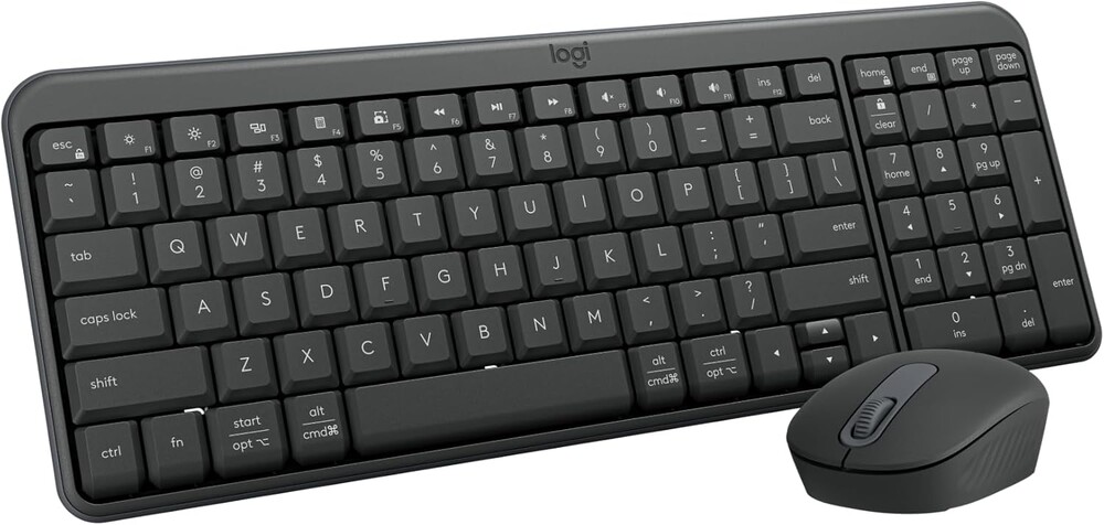 Logitech MK250 Bluetooth Wireless Mouse and Keyboard Combo: Fast & Easy Connectivity, Compact Wireless Keyboard, Ambidextrous Mouse, Durable Build - Windows/MacOS - Graphite